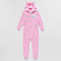 Little & Big Girls Microfleece Squishmallows Long Sleeve One Piece Pajama, 10, Purple