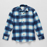 Thereabouts Little & Big Boys Fleece Adaptive Easy-on + Easy-off Midweight Shirt Jacket, Xl (18-20) Husky, Blue