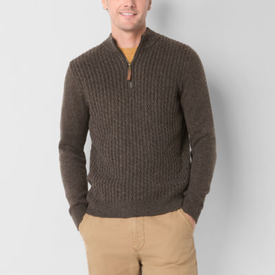 Frye and Co. Mens Mock Neck Long Sleeve Pullover Sweater