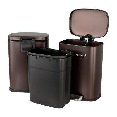 Megagoods 30 Liter And 5 Liter Stainless Steel Step Combo 3-pc. Trash Can