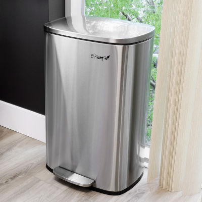 Megagoods 50 Liter/13 Gallon Rectangular Stainless Steel Step Trash Can