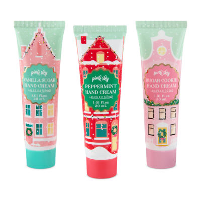 Pink Sky Snow Globe Hand Cream Gift -3 Pc