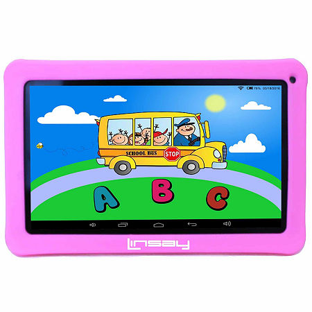 10.1 Quad Core 2GB RAM 32GB Storage Android 12 Tablet Bundle With Pink Kids Defender Case , One Size, Black