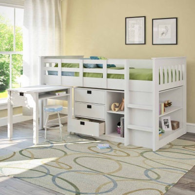 Madison 4 Pc AllInOne Loft Bed, Color Snow White JCPenney