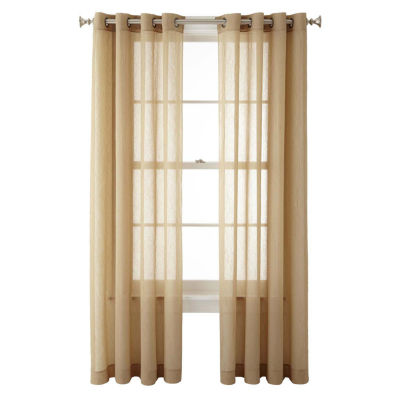 Home Expressions Crushed Voile Sheer Grommet Top Single Curtain Panel