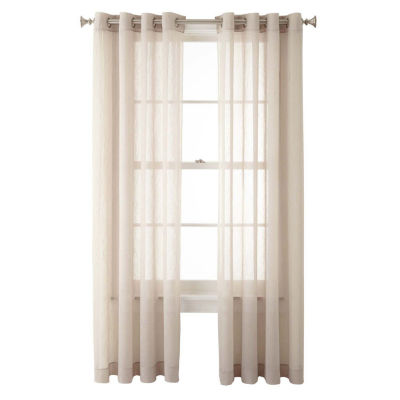 Home Expressions Crushed Voile Grommet Top Sheer Single Curtain Panel