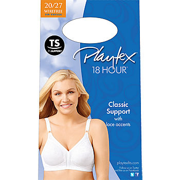Playtex 18 Hour Sensational Support Wireless Full-Coverage Bra for Full  Figures White 50DDD Women's 