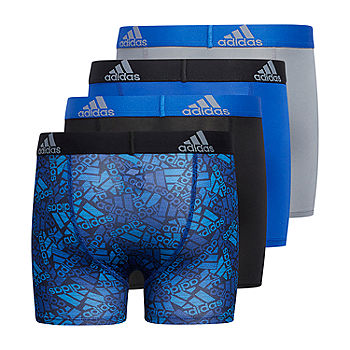adidas Little & Big Boys 4 Pack Boxer Briefs, Color: Medium Blue