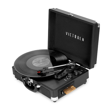 Victrola Journey+ Cassette Bluetooth Suitcase Record Player, One Size, Black