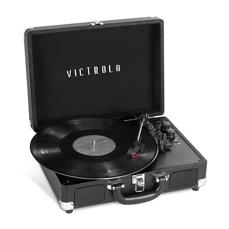 Victrola Journey+ Cassette Bluetooth Suitcase Record Player, One Size, Black