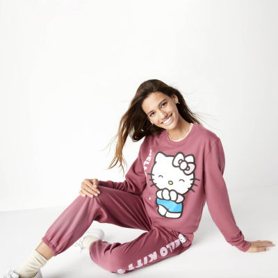 Juniors Hello Kitty Womens Crew Neck Long Sleeve Sweatshirt