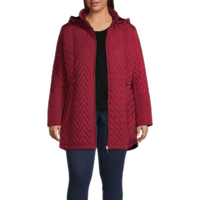 Miss Gallery Womens Plus Removable Hood Midweight Quilted Jacket JCPenney