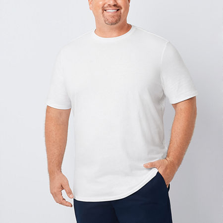 Shaquille O'Neal XLG Big and Tall Ribbed Mens Crew Neck Short Sleeve T-Shirt, 6x-large, White