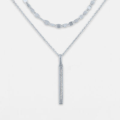 Diamond Addiction Womens 2-pc. Diamond Accent Natural White Diamond Sterling Silver Necklace Set