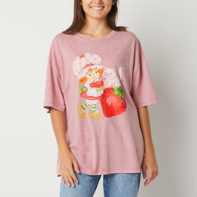 Juniors Strawberry Shortcake Womens Crew Neck Short Sleeve Graphic T-Shirt