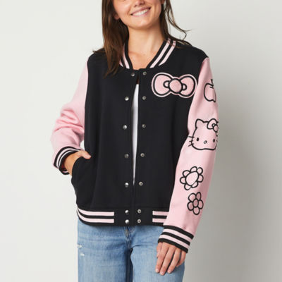 Hello Kitty Varsity Fleece Lightweight Jacket-Juniors, Color: Pink ...