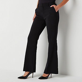 Worthington Regular Fit Flare Trouser, Color: Black - JCPenney
