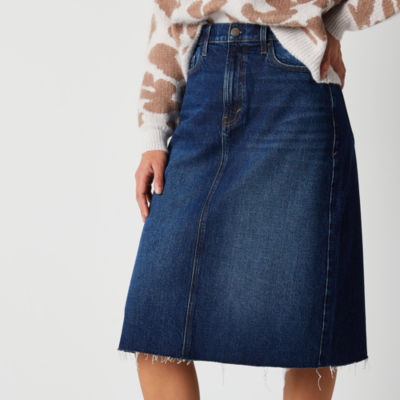 a.n.a Womens High Rise Midi Denim Skirt