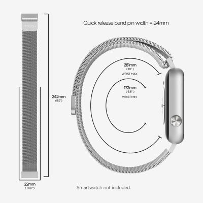Itouch Itouch Air 4 Band Unisex Adult Silver Tone Watch Band Jmta4-Strap-B28