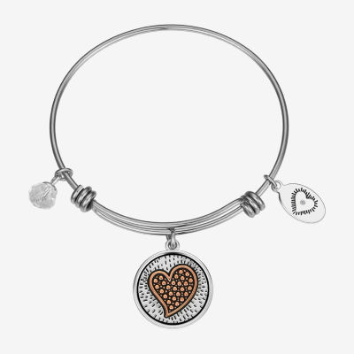 Footnotes Friend Stainless Steel Semisolid Round Bangle Bracelet