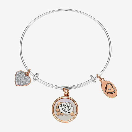 Footnotes Grandma Womens Stainless Steel Flower Bangle Bracelet