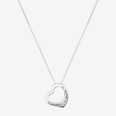 Footnotes Daughter Womens Sterling Silver Heart Pendant Necklaces
