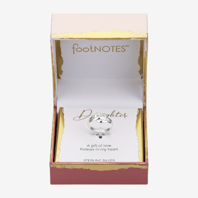 Footnotes Womens 2.5MM Sterling Silver Heart Band