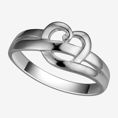 Footnotes Womens 2.5MM Sterling Silver Heart Band