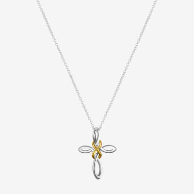 Footnotes Faith Womens Sterling Silver Cross Pendant Necklaces
