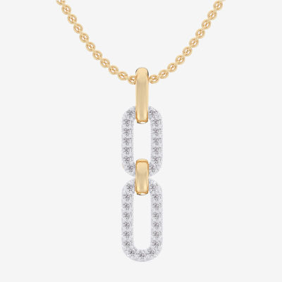 G-H / Si1-Si2) Womens 1/ CT. T.W. Lab Grown White Diamond 10K White Gold Pendant Necklace