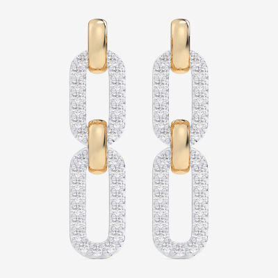 Paperclip Diamond Drop Earrings