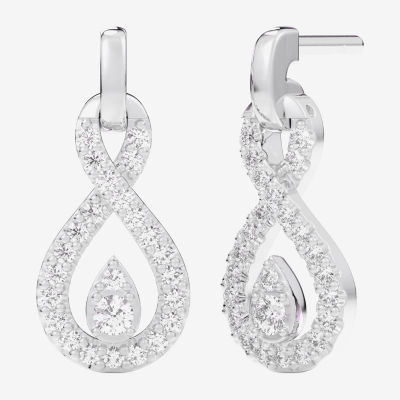 G-H / Si1-Si2) 1/4 CT. T.W. Lab Grown White Diamond 10K White Gold Drop Earrings