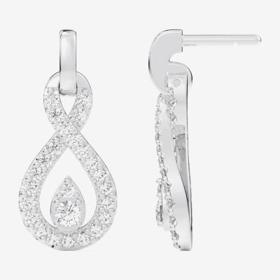 G-H / Si1-Si2) 1/4 CT. T.W. Lab Grown White Diamond 10K White Gold Drop Earrings