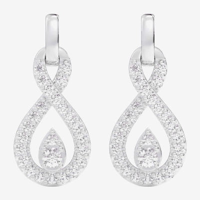 G-H / Si1-Si2) 1/4 CT. T.W. Lab Grown White Diamond 10K White Gold Drop Earrings