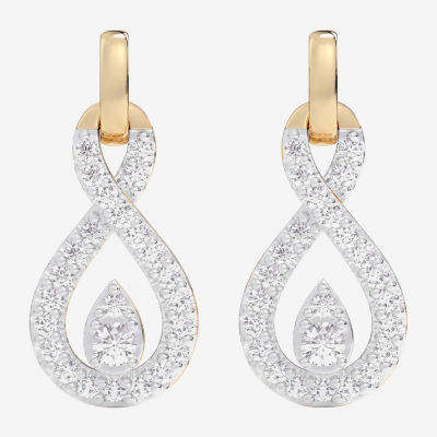 G-H / Si1-Si2) 1/4 CT. T.W. Lab Grown White Diamond 10K White Gold Drop Earrings