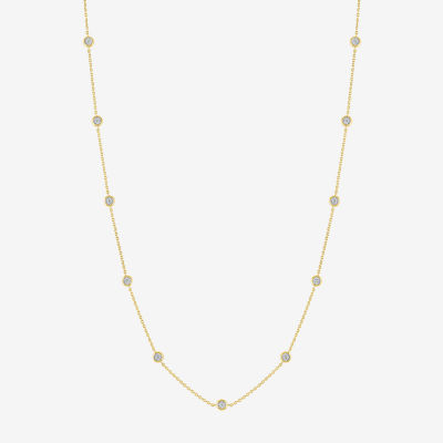 Diamond Addiction 1/4 CT.T.W. - 1/2 CT. T.W. (G-H / Si2-I1)  Lab-Grown Station Necklace Sterling Silver Or 14k Gold Over