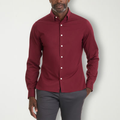 Van Heusen Essential Stain Shield Mens Slim Fit Long Sleeve Button-Down Shirt