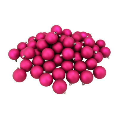 Northlight Pink Matte Ball 60-pc. Christmas Ornament