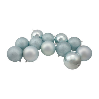 Northlight Blue 4-Finish Ball 12-pc. Christmas Ornament