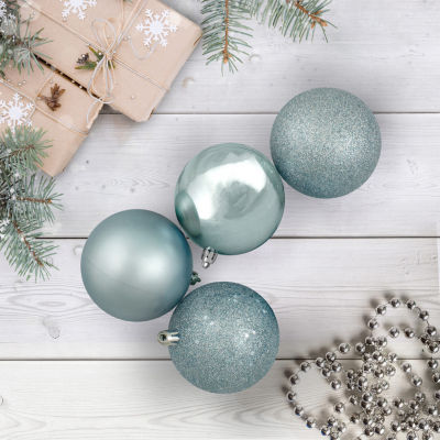 Northlight Blue 4-Finish Ball 12-pc. Christmas Ornament