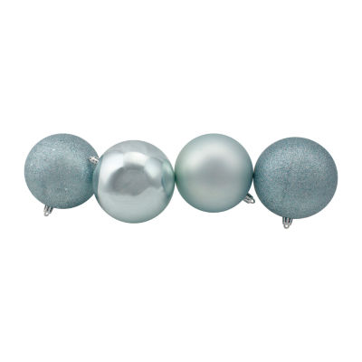 Northlight Blue 4-Finish Ball 12-pc. Christmas Ornament