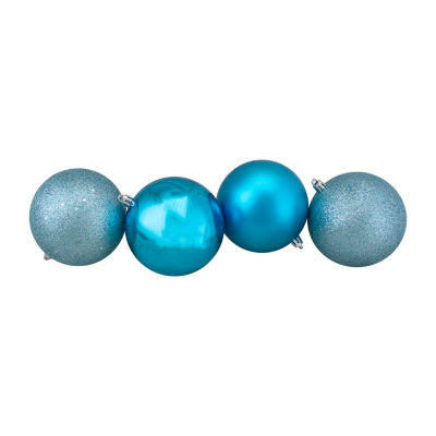 Northlight Blue 4-Finish Ball 12-pc. Christmas Ornament
