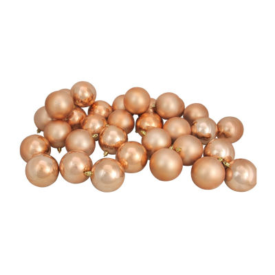 Northlight Brown 2-Finish Ball 32-pc. Christmas Ornament