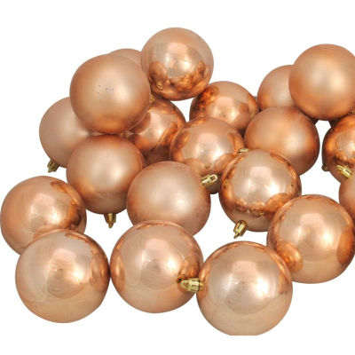 Northlight Brown 2-Finish Ball 60-pc. Christmas Ornament