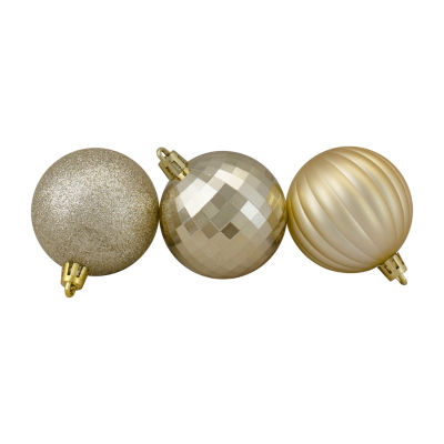 Northlight Gold 3-Finish Ball 100-pc. Christmas Ornament