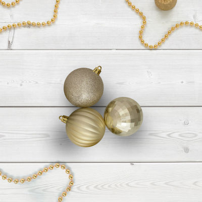 Northlight Gold 3-Finish Ball 100-pc. Christmas Ornament