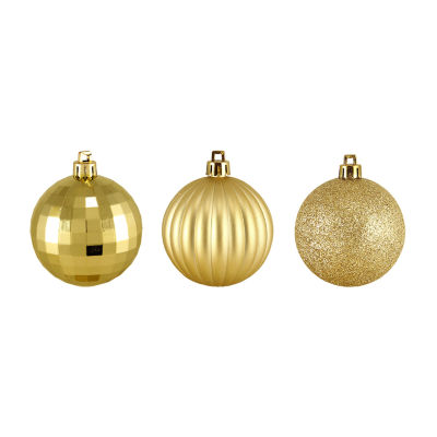 Northlight Gold 3-Finish Ball 100-pc. Christmas Ornament