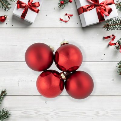 Northlight Red Glass Ball 96-pc. Christmas Ornament