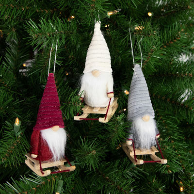 Northlight Sledding Gnomes 3-pc. Christmas Ornament