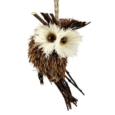 Northlight Sisal And Twig Owl 3-pc. Christmas Ornament